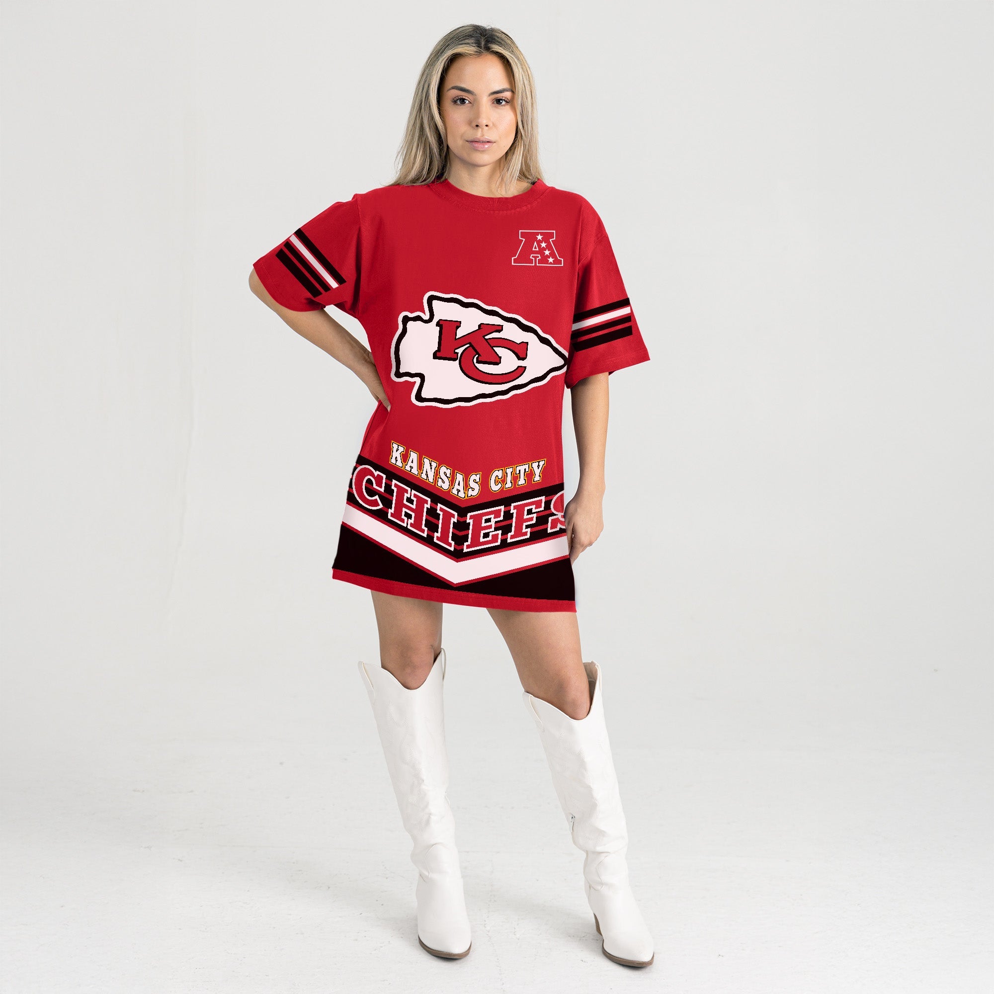 KANSAS CITY CHIEFS PERFECT SCORE RETRO T-SHIRT DRESS