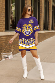 LSU TIGERS PERFECT SCORE RETRO T-SHIRT DRESS