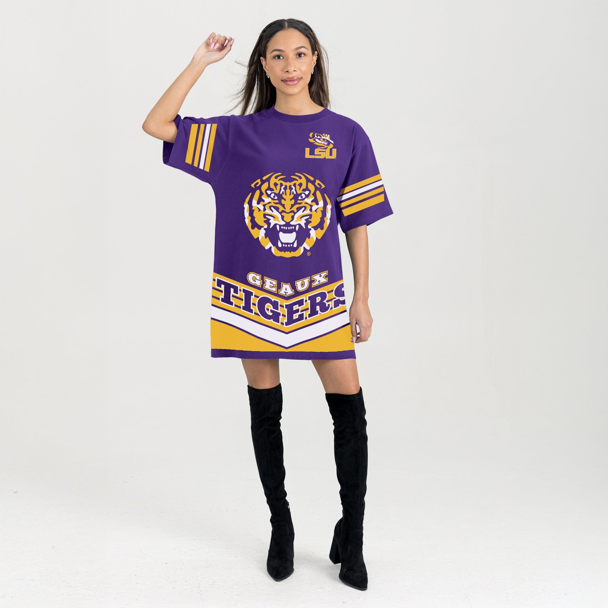 LSU TIGERS PERFECT SCORE RETRO T-SHIRT DRESS