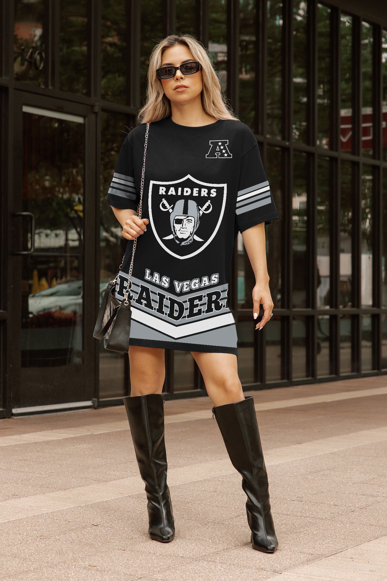 LAS VEGAS RAIDERS PERFECT SCORE RETRO T-SHIRT DRESS