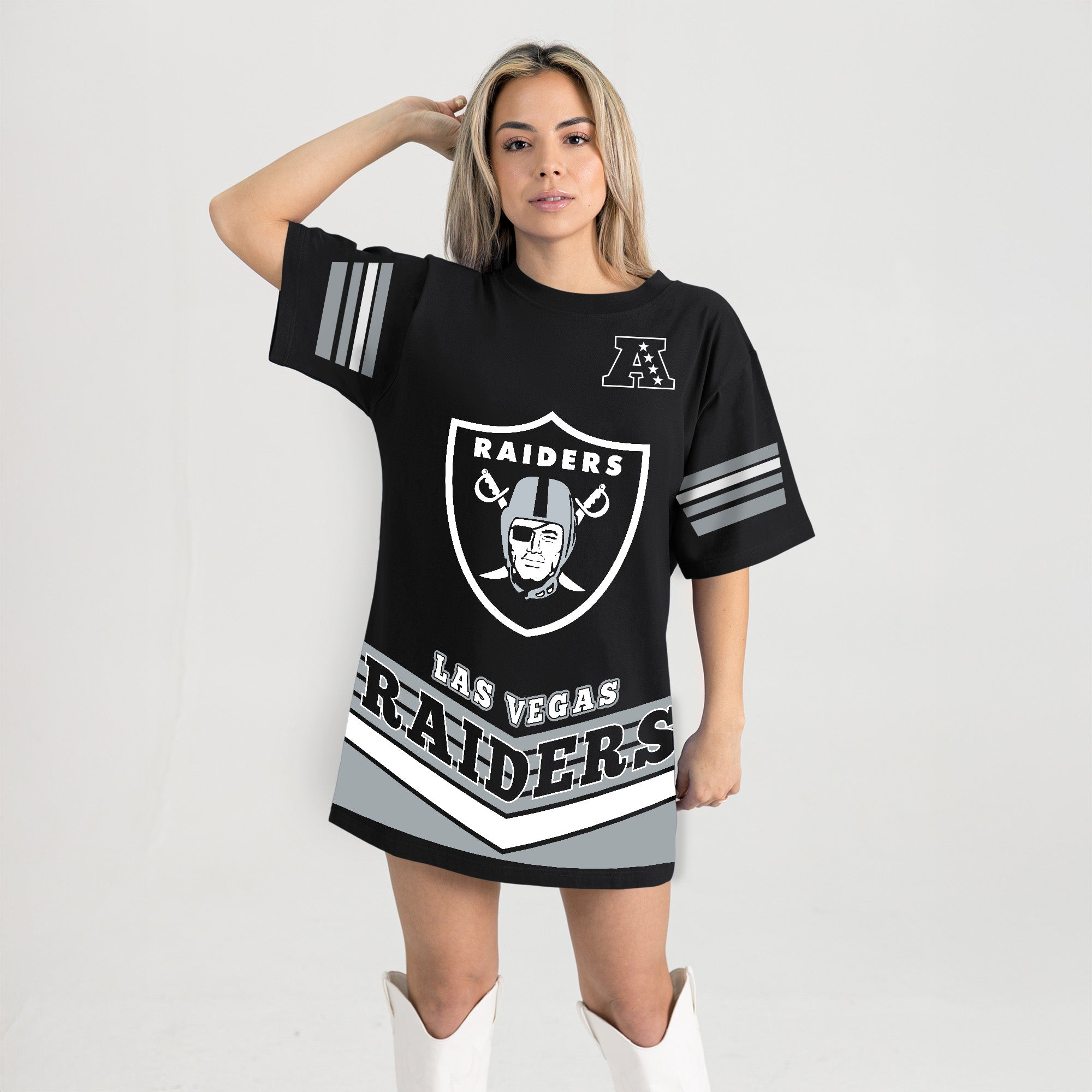 LAS VEGAS RAIDERS PERFECT SCORE RETRO T-SHIRT DRESS