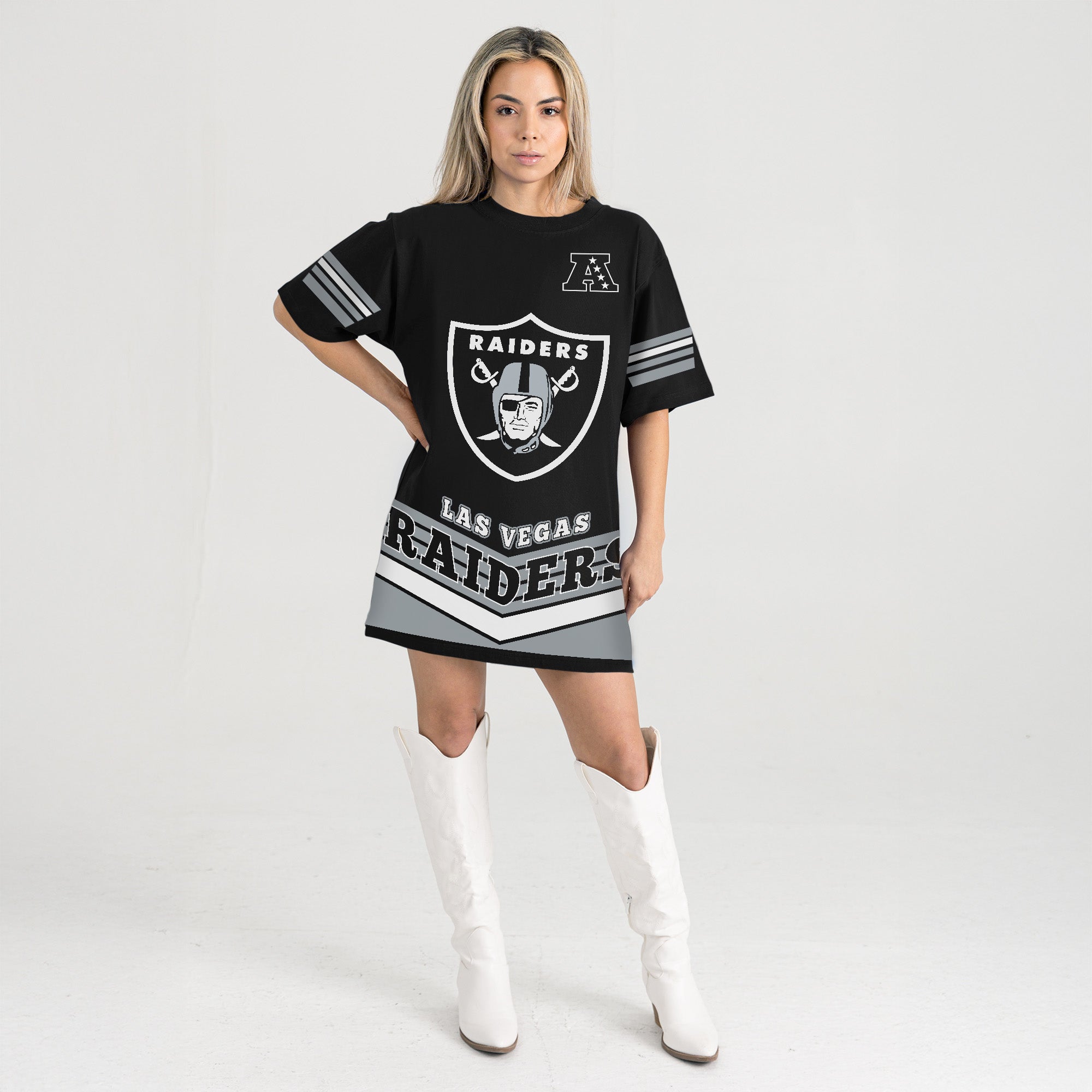 LAS VEGAS RAIDERS PERFECT SCORE RETRO T-SHIRT DRESS