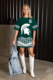 MICHIGAN STATE SPARTANS PERFECT SCORE RETRO T-SHIRT DRESS