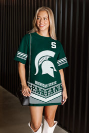 MICHIGAN STATE SPARTANS PERFECT SCORE RETRO T-SHIRT DRESS