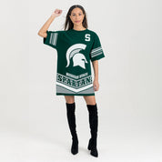 MICHIGAN STATE SPARTANS PERFECT SCORE RETRO T-SHIRT DRESS