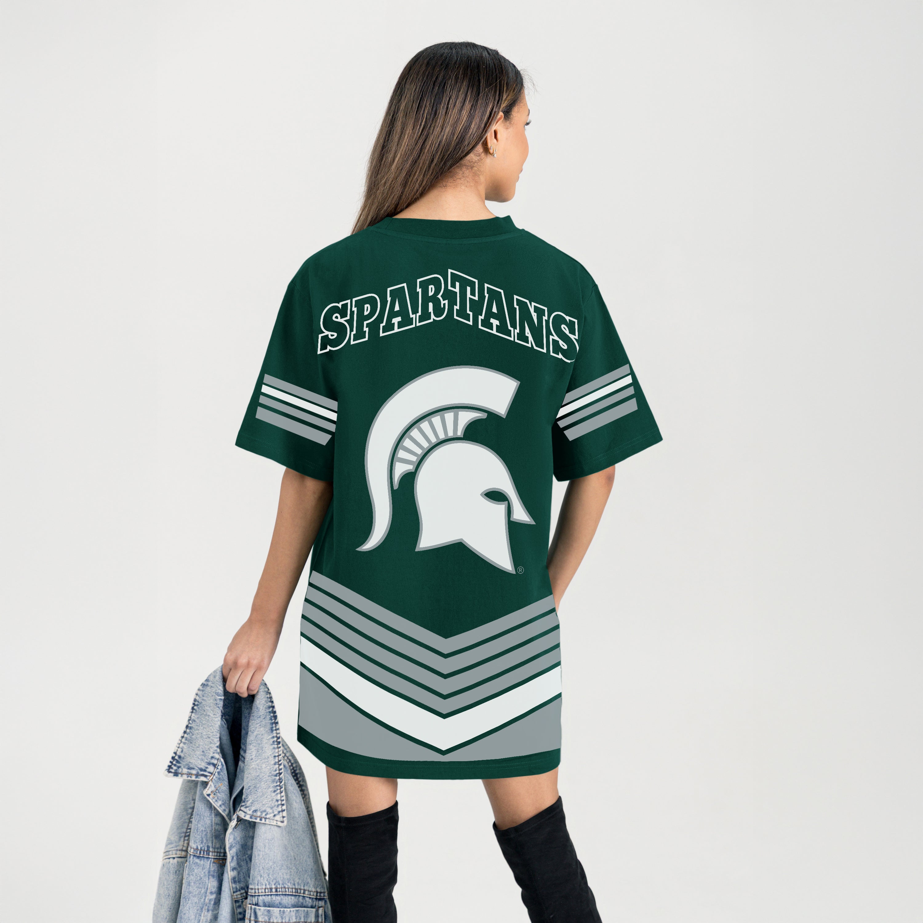 MICHIGAN STATE SPARTANS PERFECT SCORE RETRO T-SHIRT DRESS