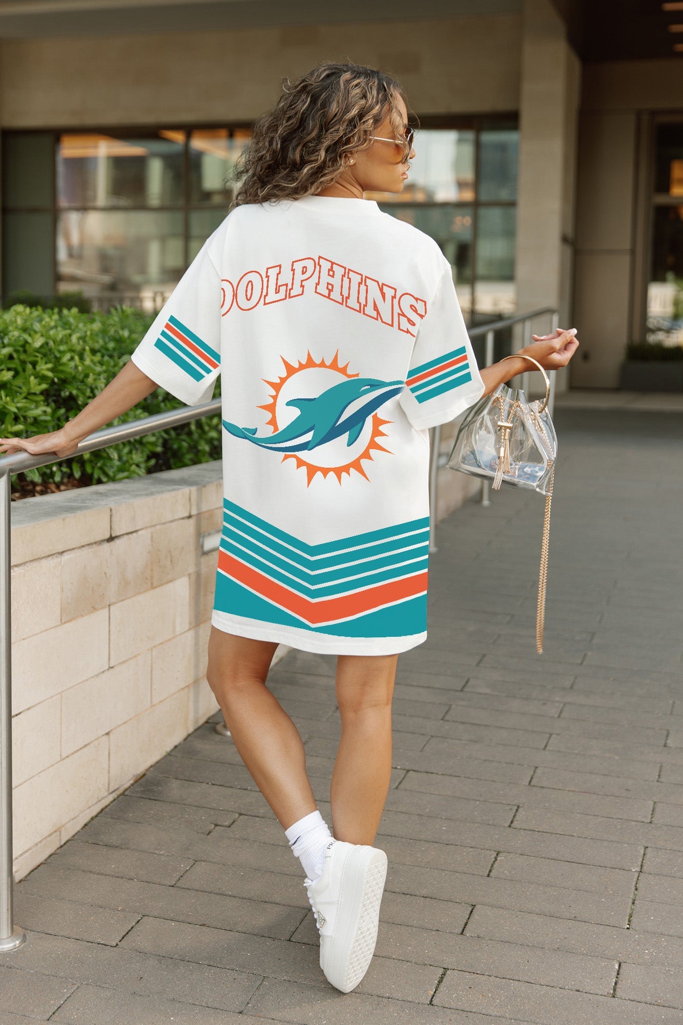 MIAMI DOLPHINS PERFECT SCORE RETRO T-SHIRT DRESS