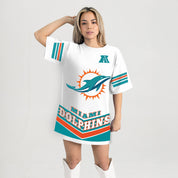 MIAMI DOLPHINS PERFECT SCORE RETRO T-SHIRT DRESS