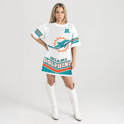 MIAMI DOLPHINS PERFECT SCORE RETRO T-SHIRT DRESS