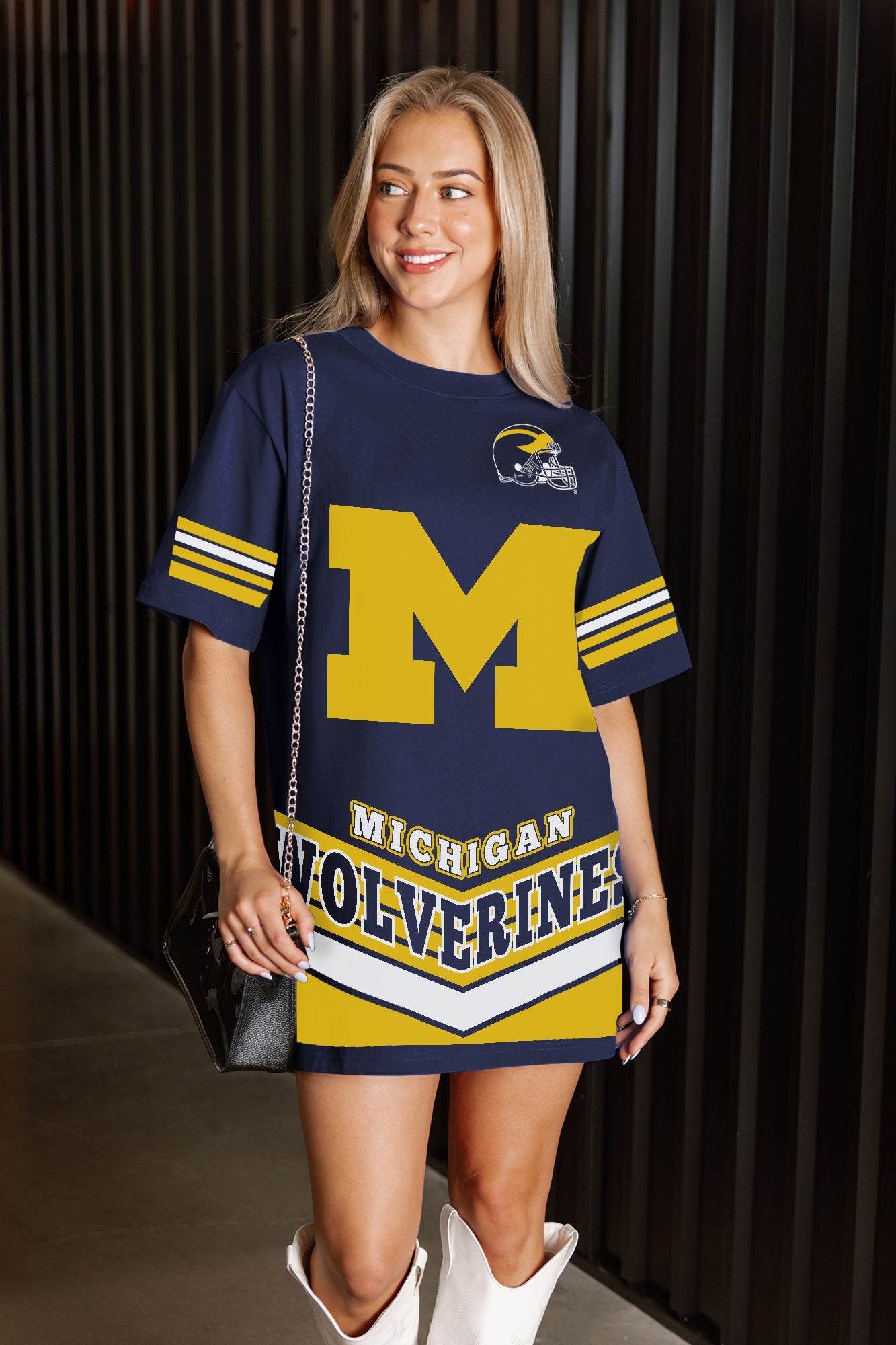 MICHIGAN WOLVERINES PERFECT SCORE RETRO T-SHIRT DRESS