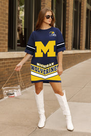 MICHIGAN WOLVERINES PERFECT SCORE RETRO T-SHIRT DRESS