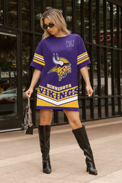 MINNESOTA VIKINGS PERFECT SCORE RETRO T-SHIRT DRESS