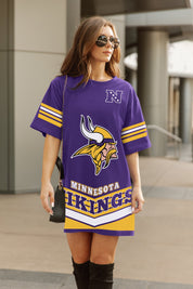 MINNESOTA VIKINGS PERFECT SCORE RETRO T-SHIRT DRESS