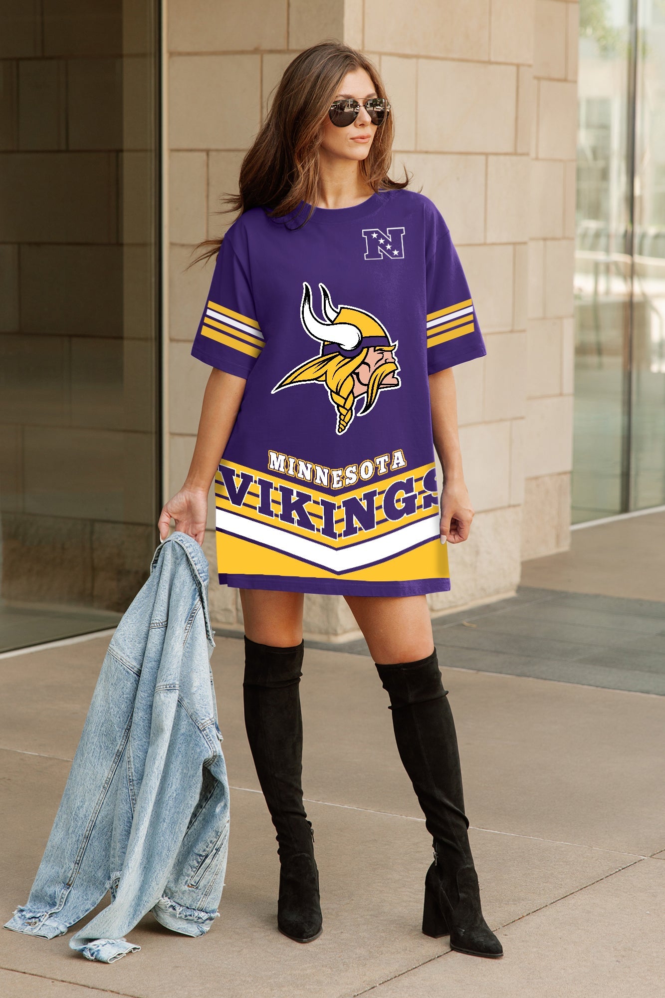 MINNESOTA VIKINGS PERFECT SCORE RETRO T-SHIRT DRESS
