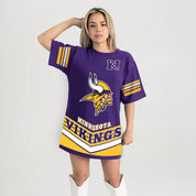 MINNESOTA VIKINGS PERFECT SCORE RETRO T-SHIRT DRESS
