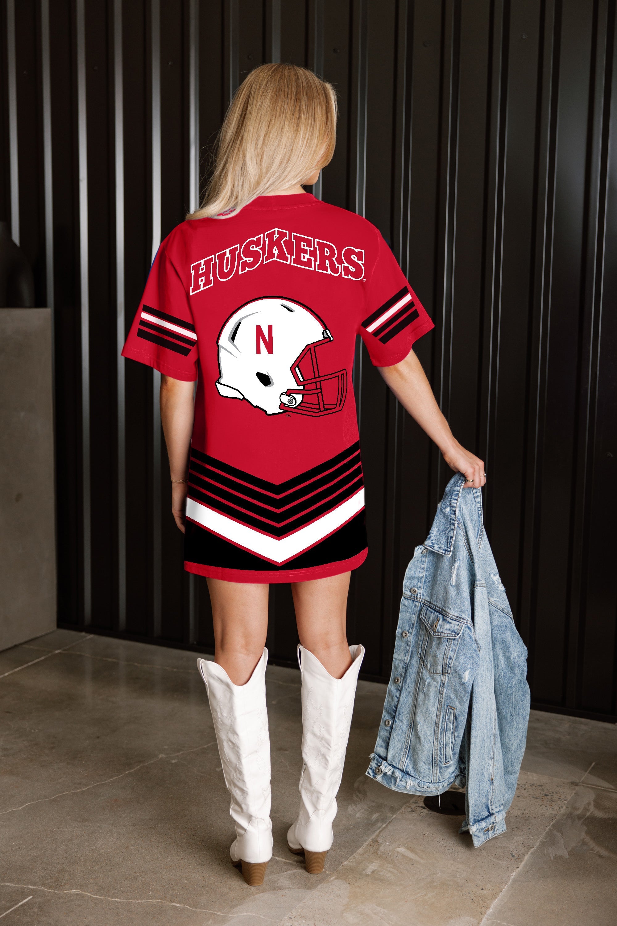 NEBRASKA CORNHUSKERS PERFECT SCORE RETRO T-SHIRT DRESS