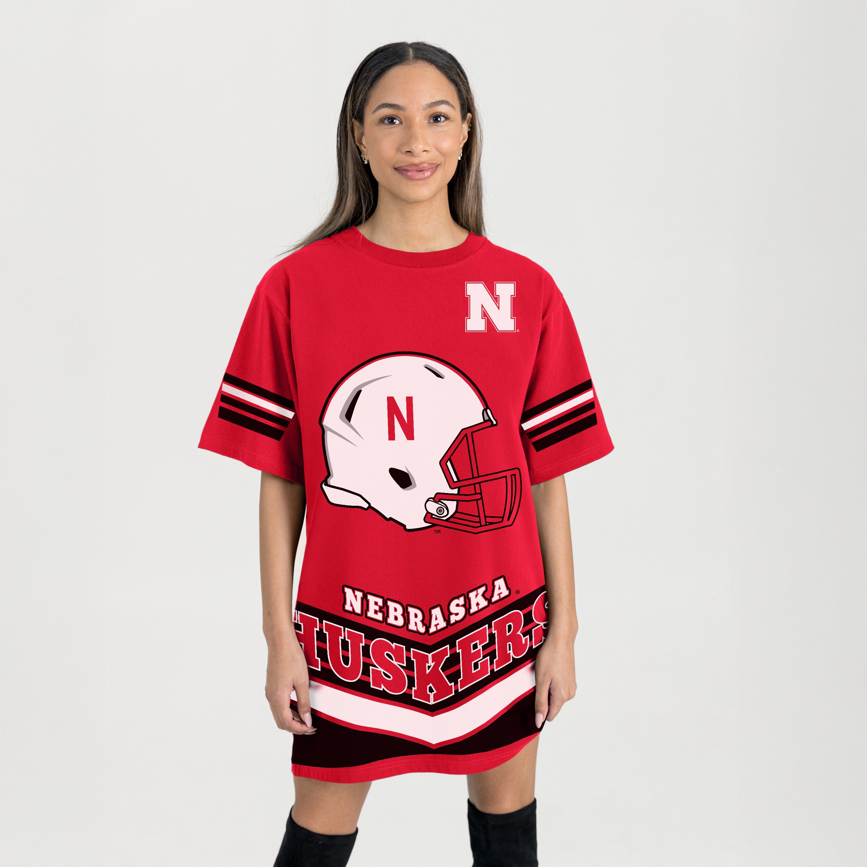 NEBRASKA CORNHUSKERS PERFECT SCORE RETRO T-SHIRT DRESS