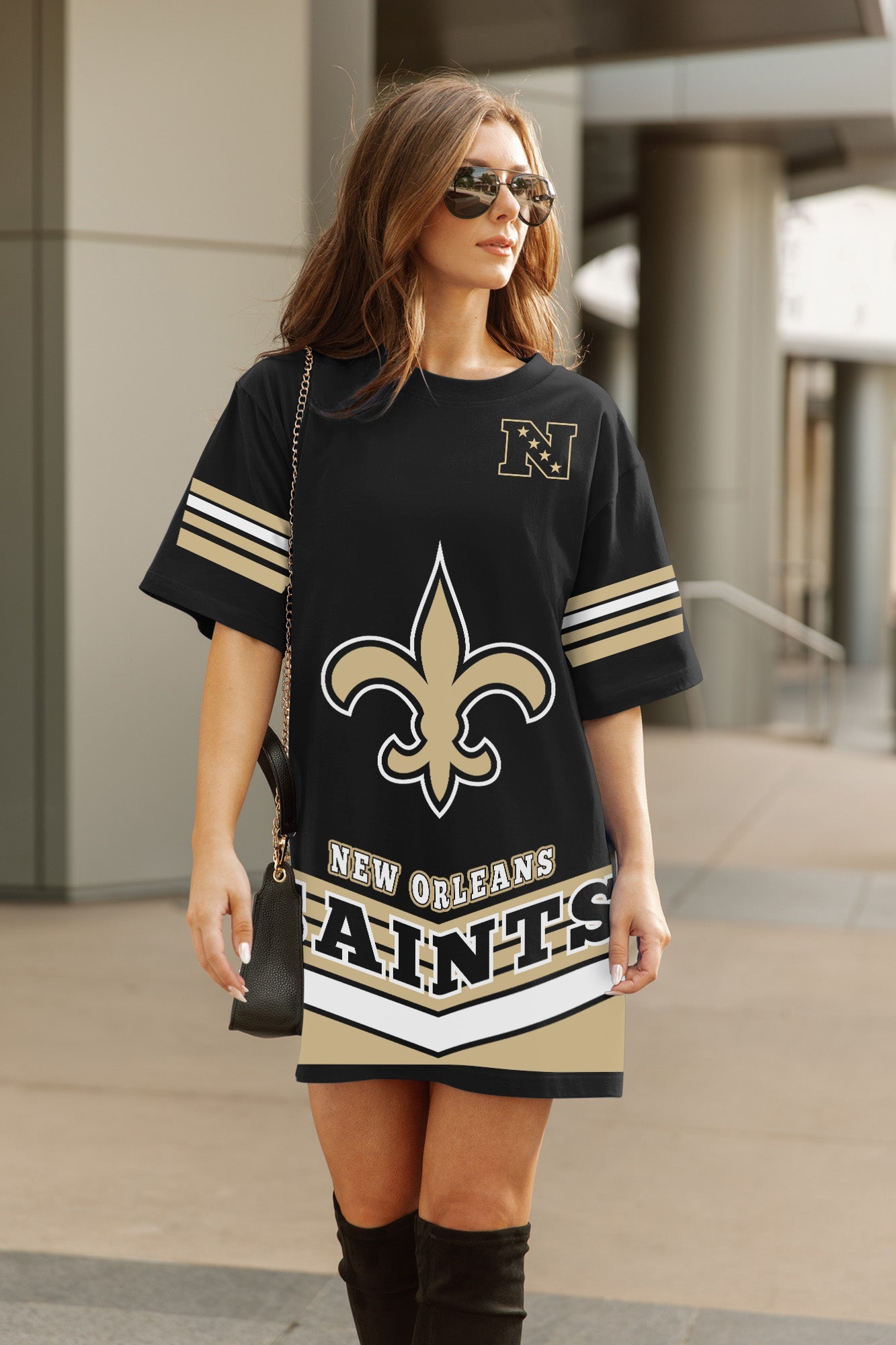 NEW ORLEANS SAINTS PERFECT SCORE RETRO T-SHIRT DRESS