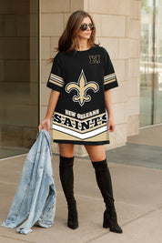 NEW ORLEANS SAINTS PERFECT SCORE RETRO T-SHIRT DRESS