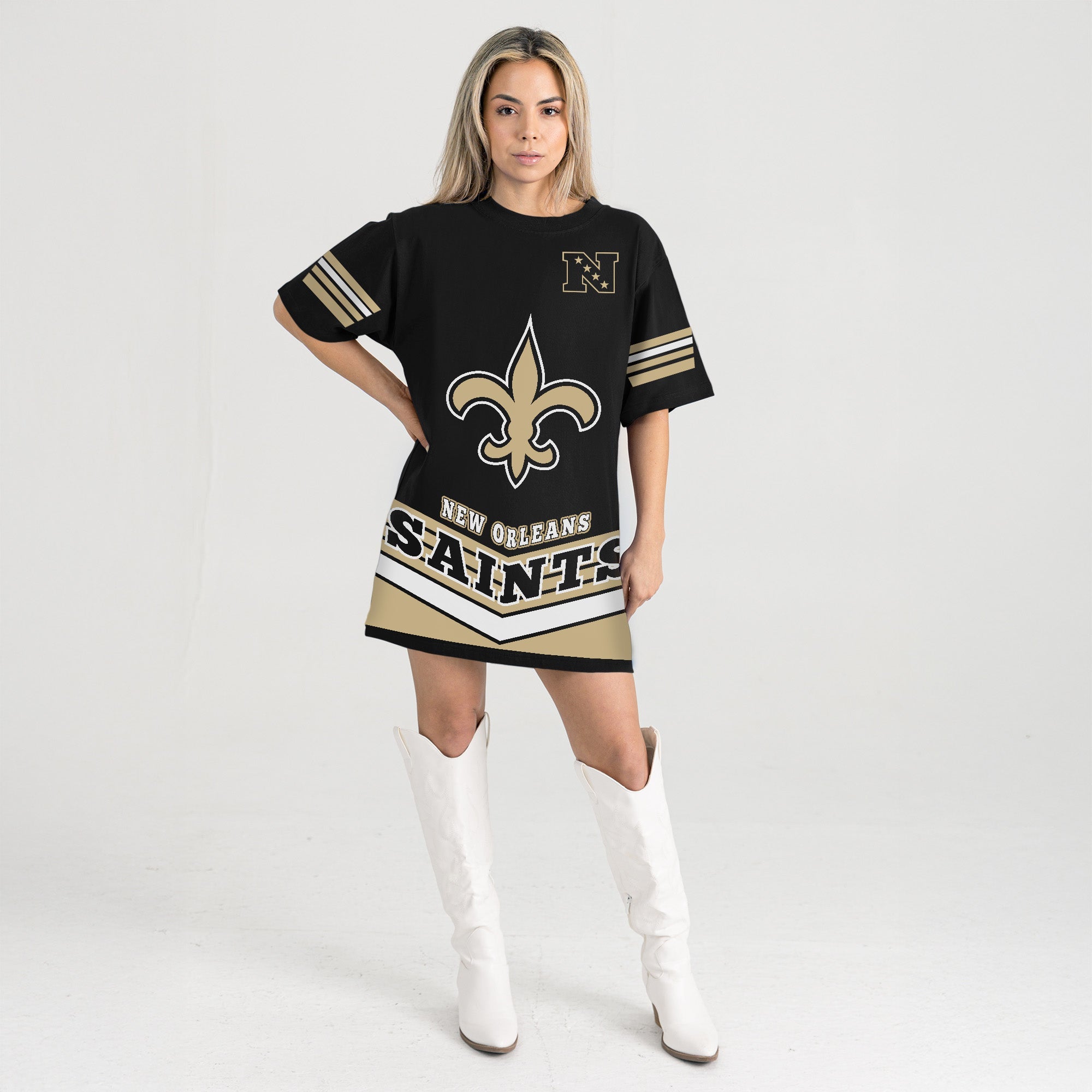 NEW ORLEANS SAINTS PERFECT SCORE RETRO T-SHIRT DRESS