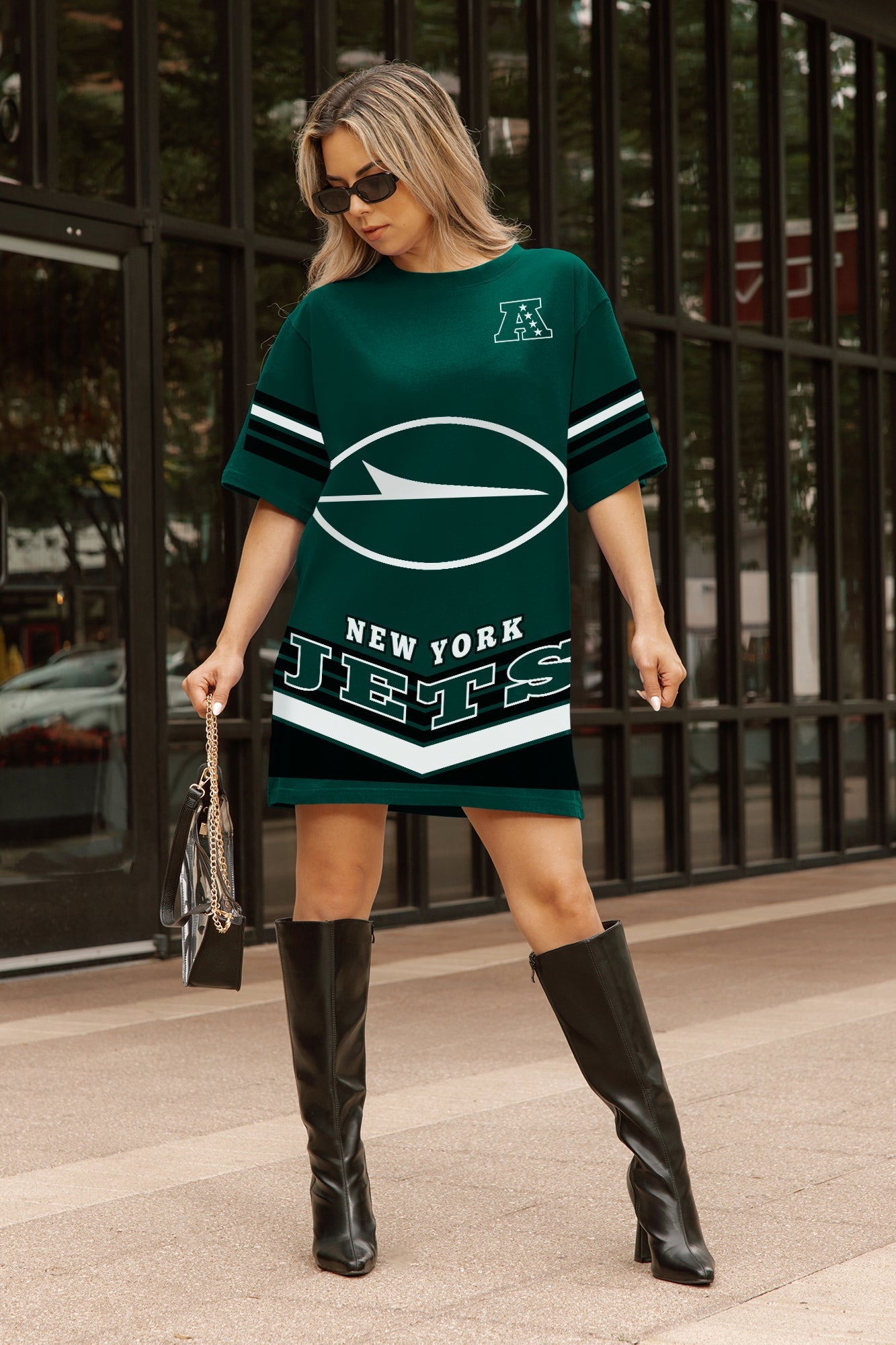 NEW YORK JETS PERFECT SCORE RETRO T-SHIRT DRESS