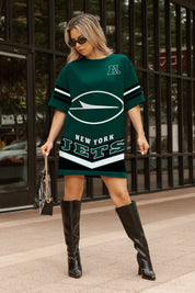 NEW YORK JETS PERFECT SCORE RETRO T-SHIRT DRESS