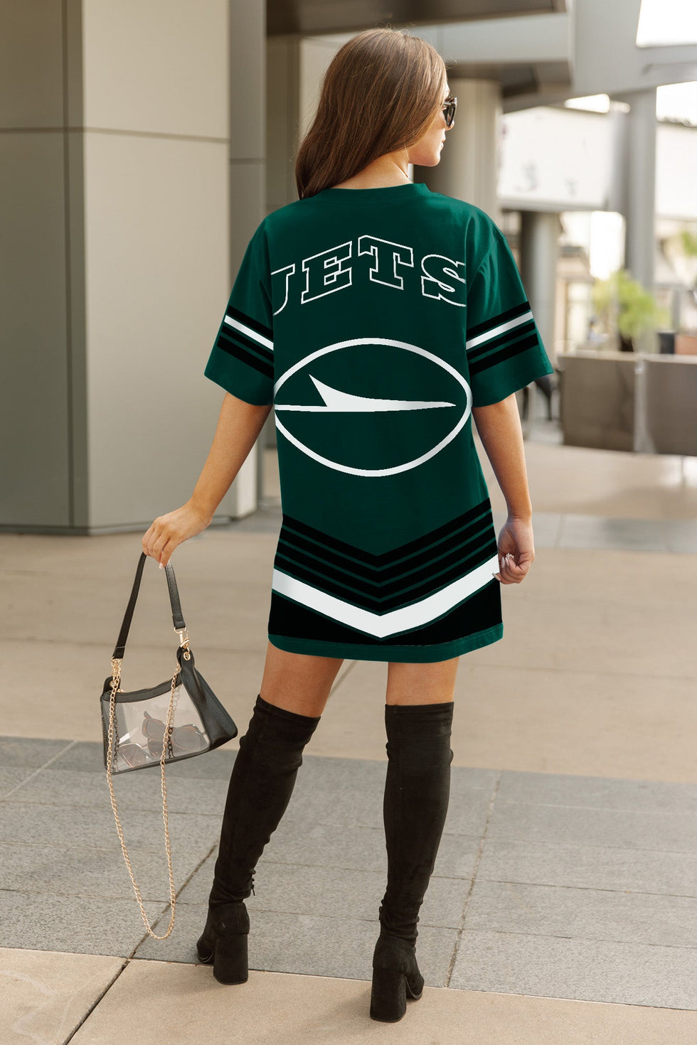 black and green t shirt dress Women's New York Jets Perfect Score Retro T-shirt t shirt dress