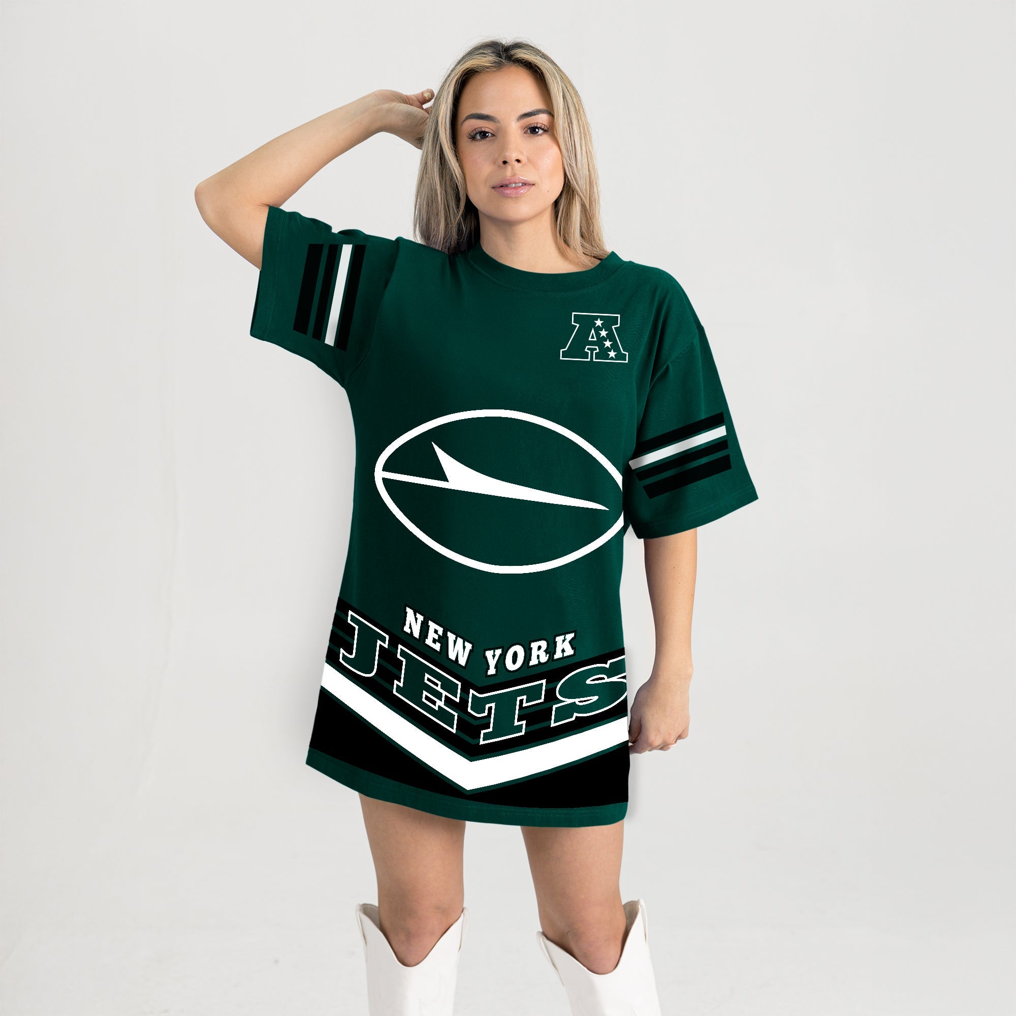 NEW YORK JETS PERFECT SCORE RETRO T-SHIRT DRESS