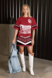 OKLAHOMA SOONERS PERFECT SCORE RETRO T-SHIRT DRESS