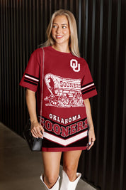 OKLAHOMA SOONERS PERFECT SCORE RETRO T-SHIRT DRESS