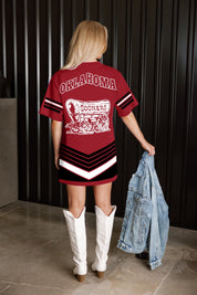 OKLAHOMA SOONERS PERFECT SCORE RETRO T-SHIRT DRESS
