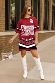 OKLAHOMA SOONERS PERFECT SCORE RETRO T-SHIRT DRESS