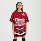 OKLAHOMA SOONERS PERFECT SCORE RETRO T-SHIRT DRESS