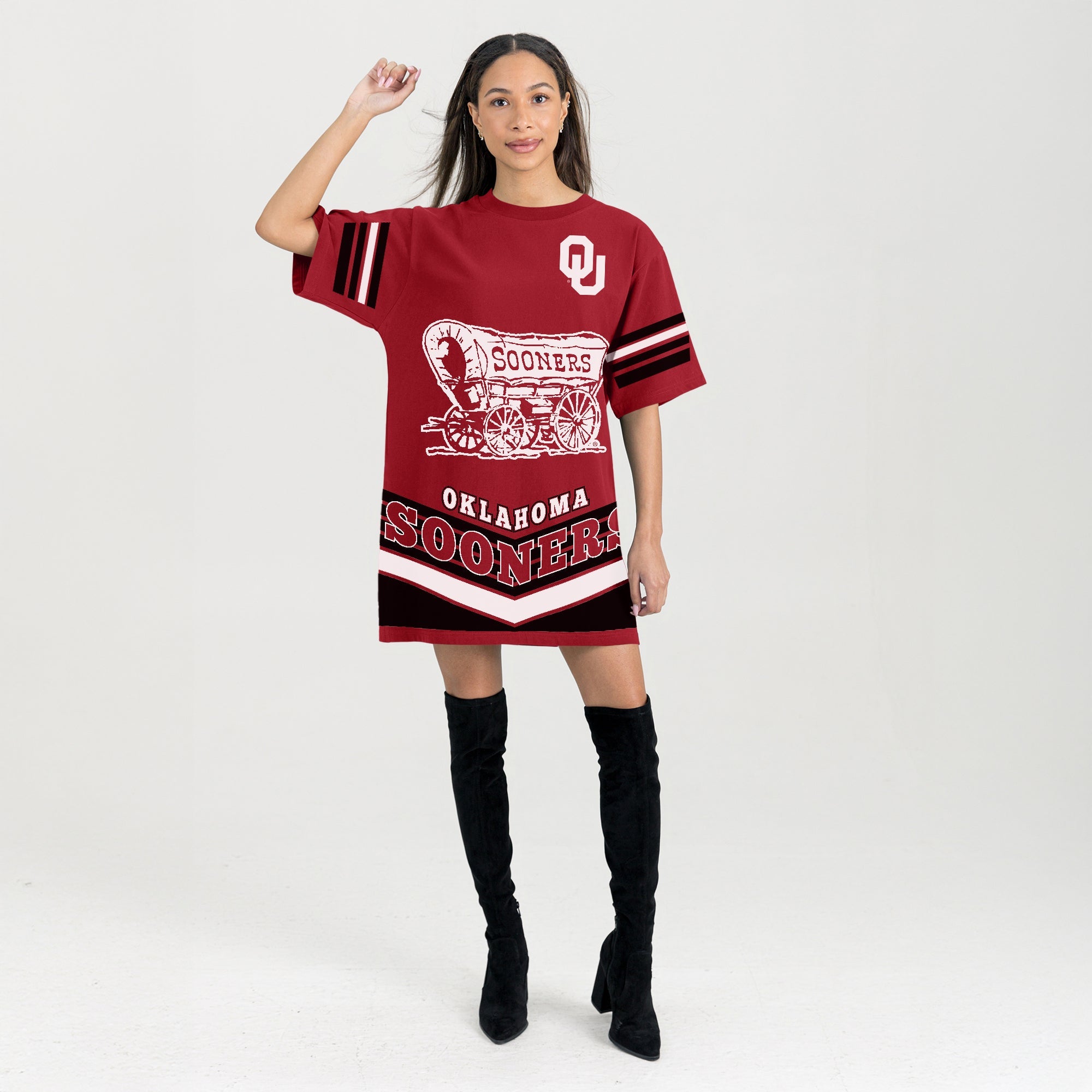 OKLAHOMA SOONERS PERFECT SCORE RETRO T-SHIRT DRESS