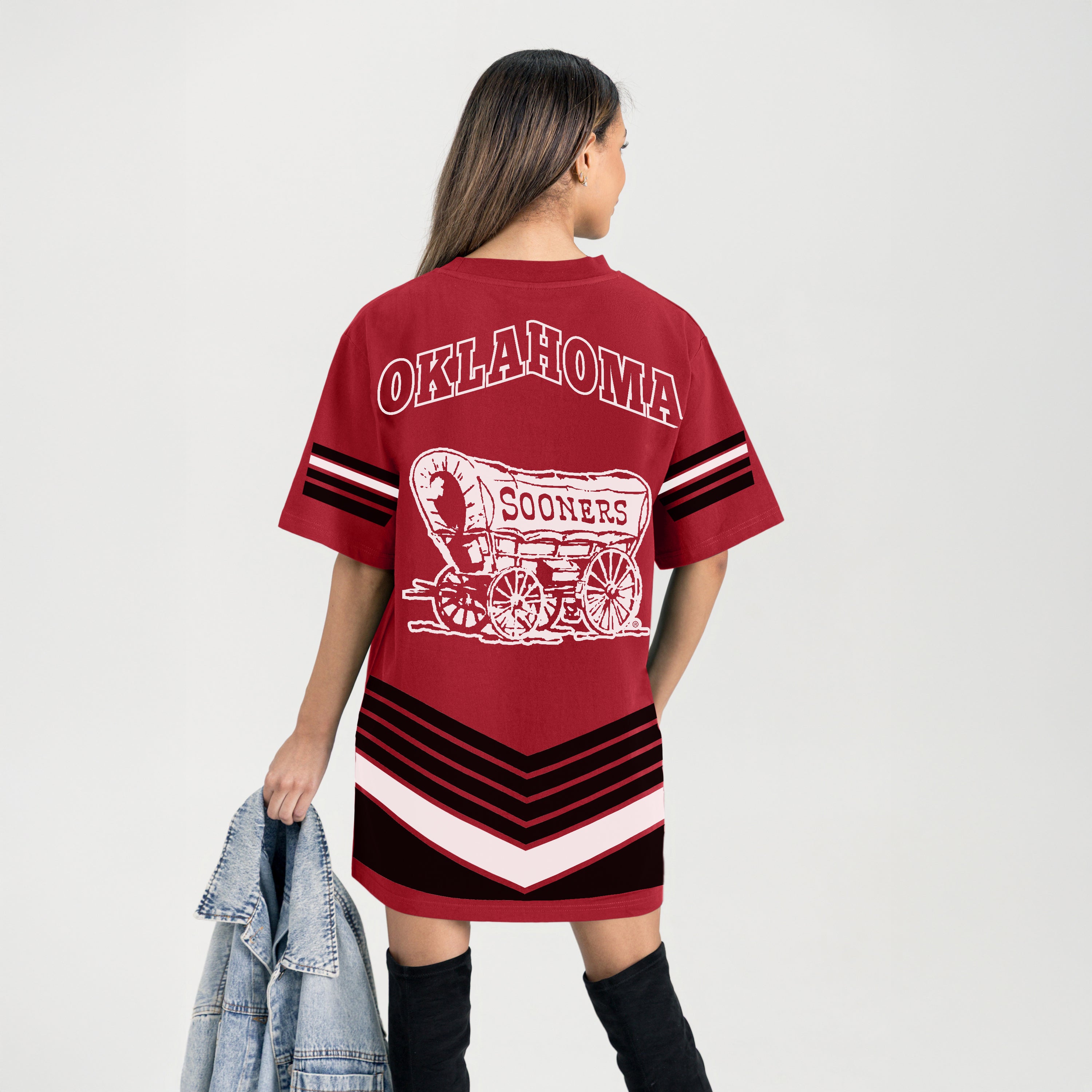 OKLAHOMA SOONERS PERFECT SCORE RETRO T-SHIRT DRESS