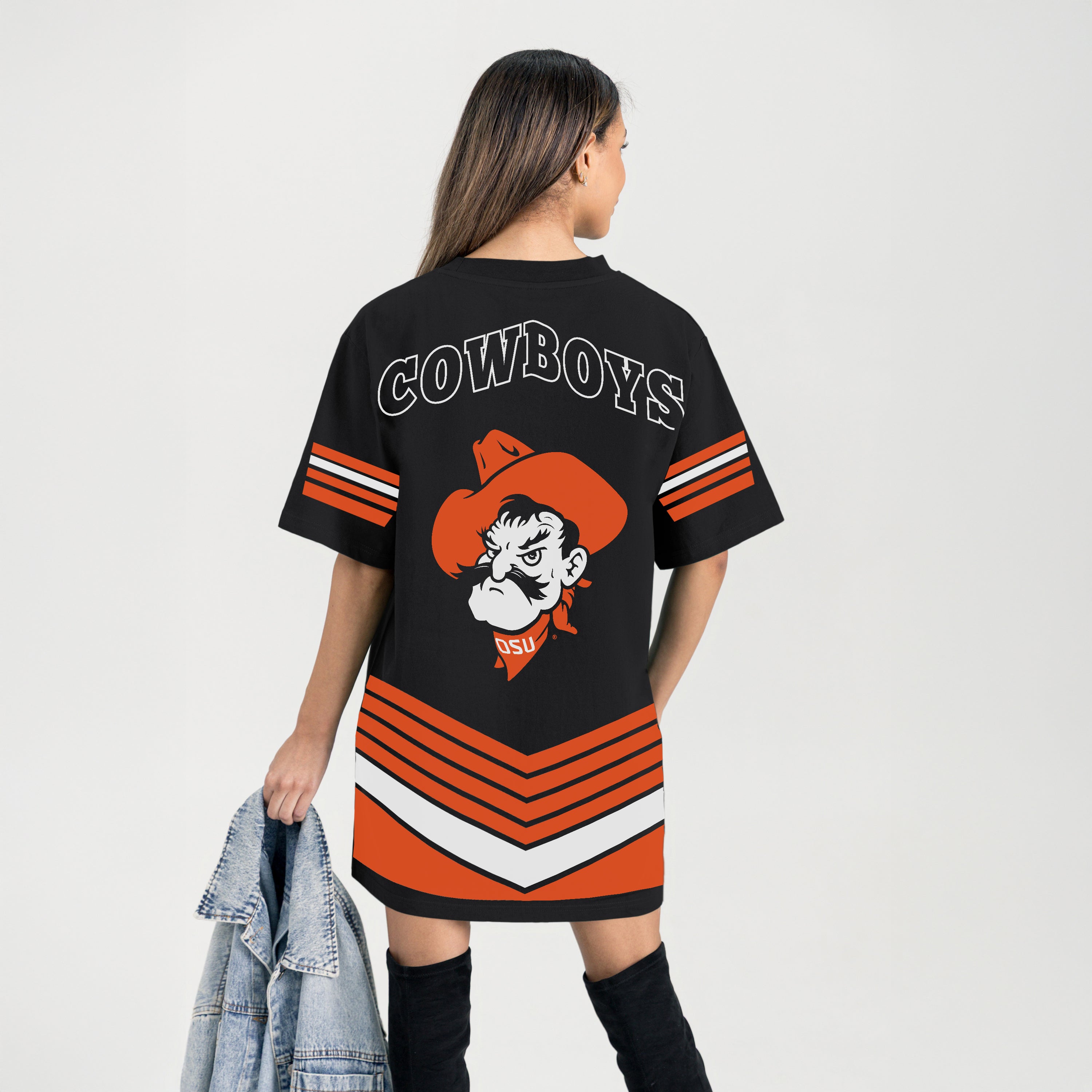 OKLAHOMA STATE COWBOYS PERFECT SCORE RETRO T-SHIRT DRESS