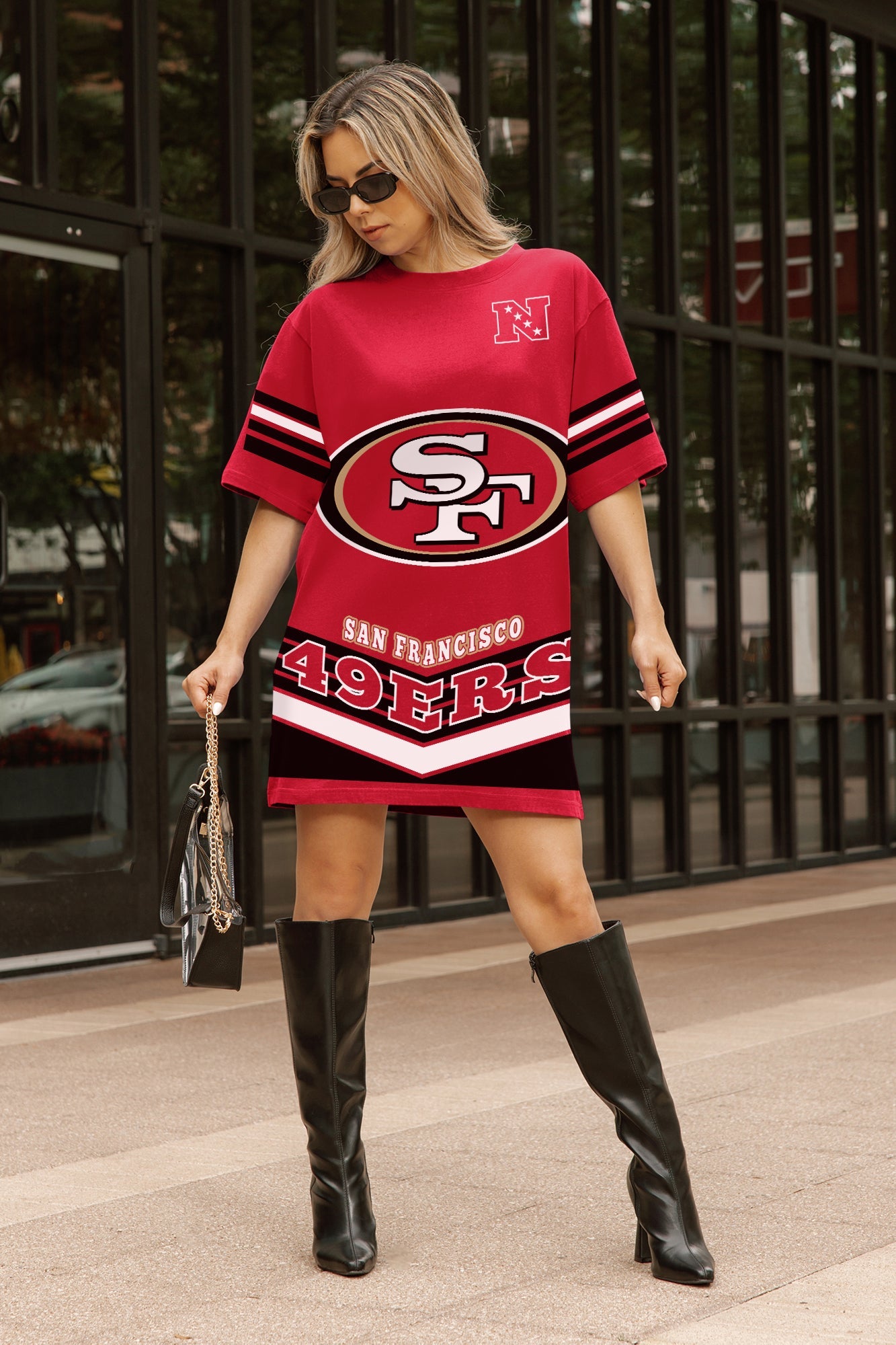 SAN FRANCISCO 49ERS PERFECT SCORE RETRO T-SHIRT DRESS