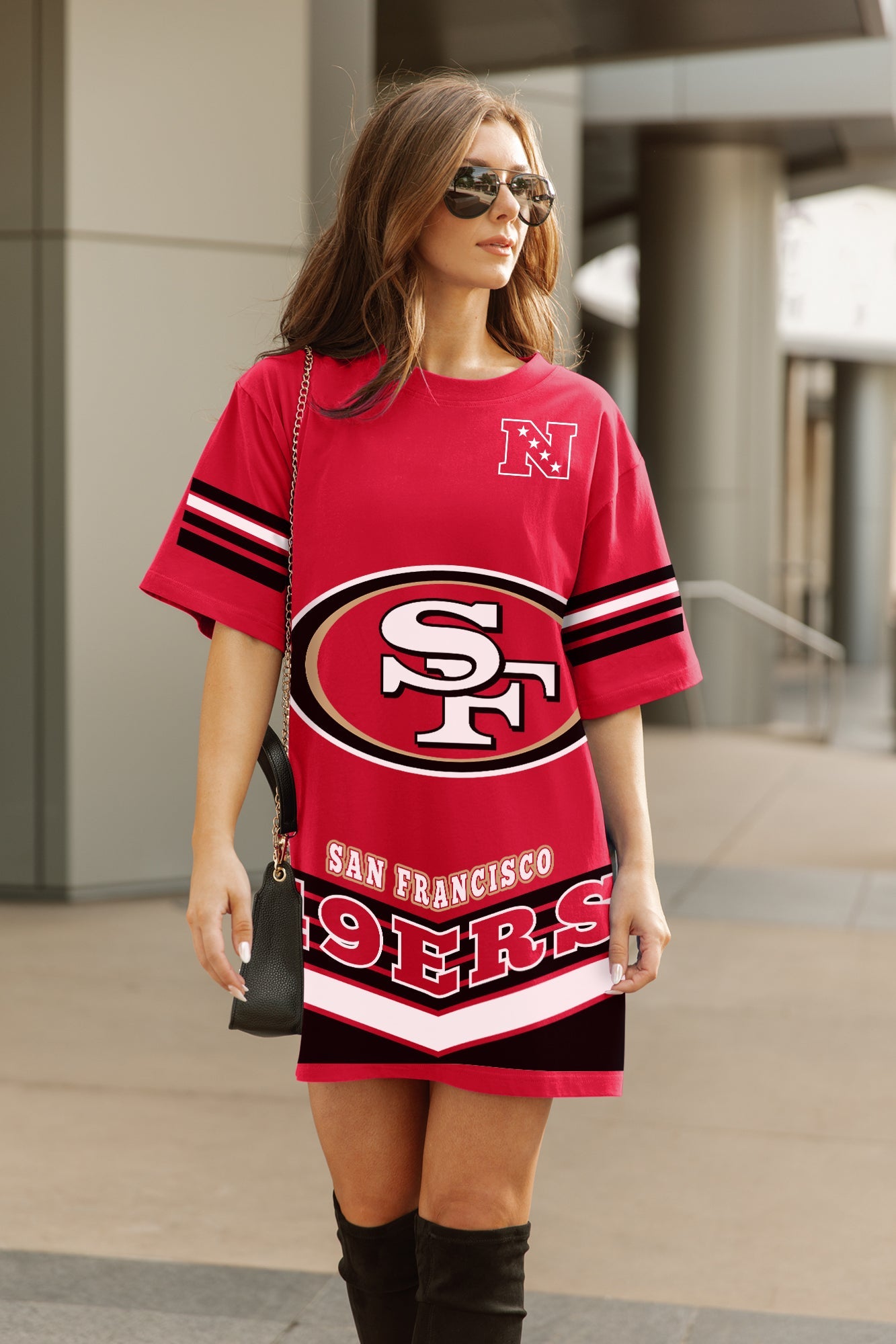 SAN FRANCISCO 49ERS PERFECT SCORE RETRO T-SHIRT DRESS