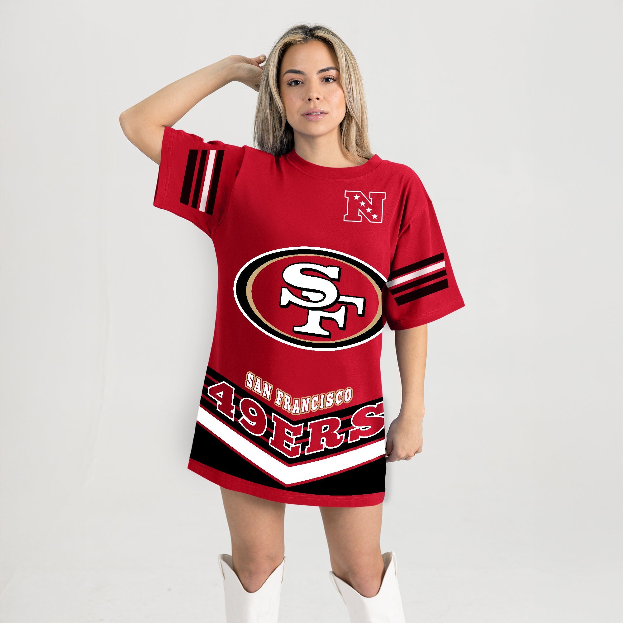 SAN FRANCISCO 49ERS PERFECT SCORE RETRO T-SHIRT DRESS