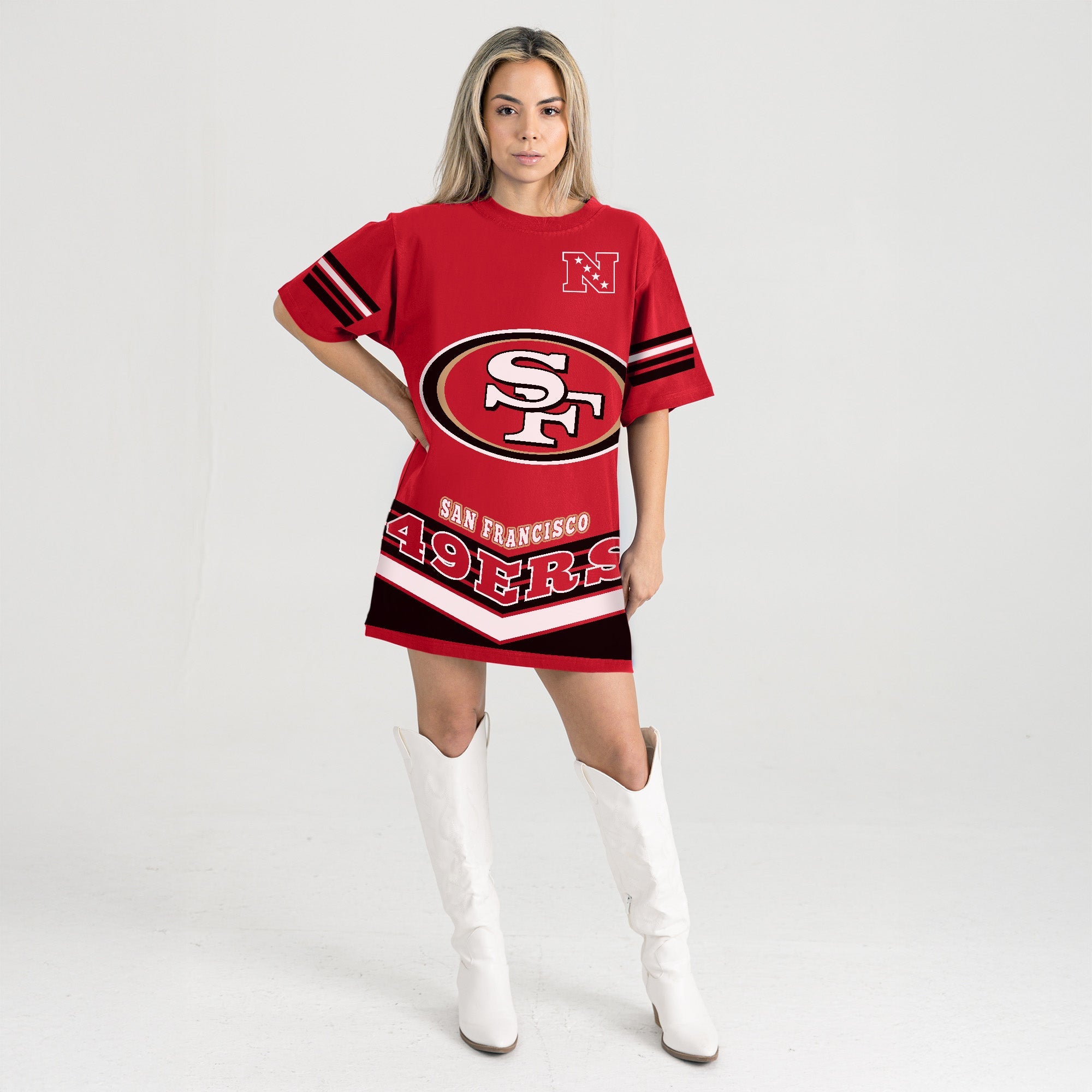 SAN FRANCISCO 49ERS PERFECT SCORE RETRO T-SHIRT DRESS