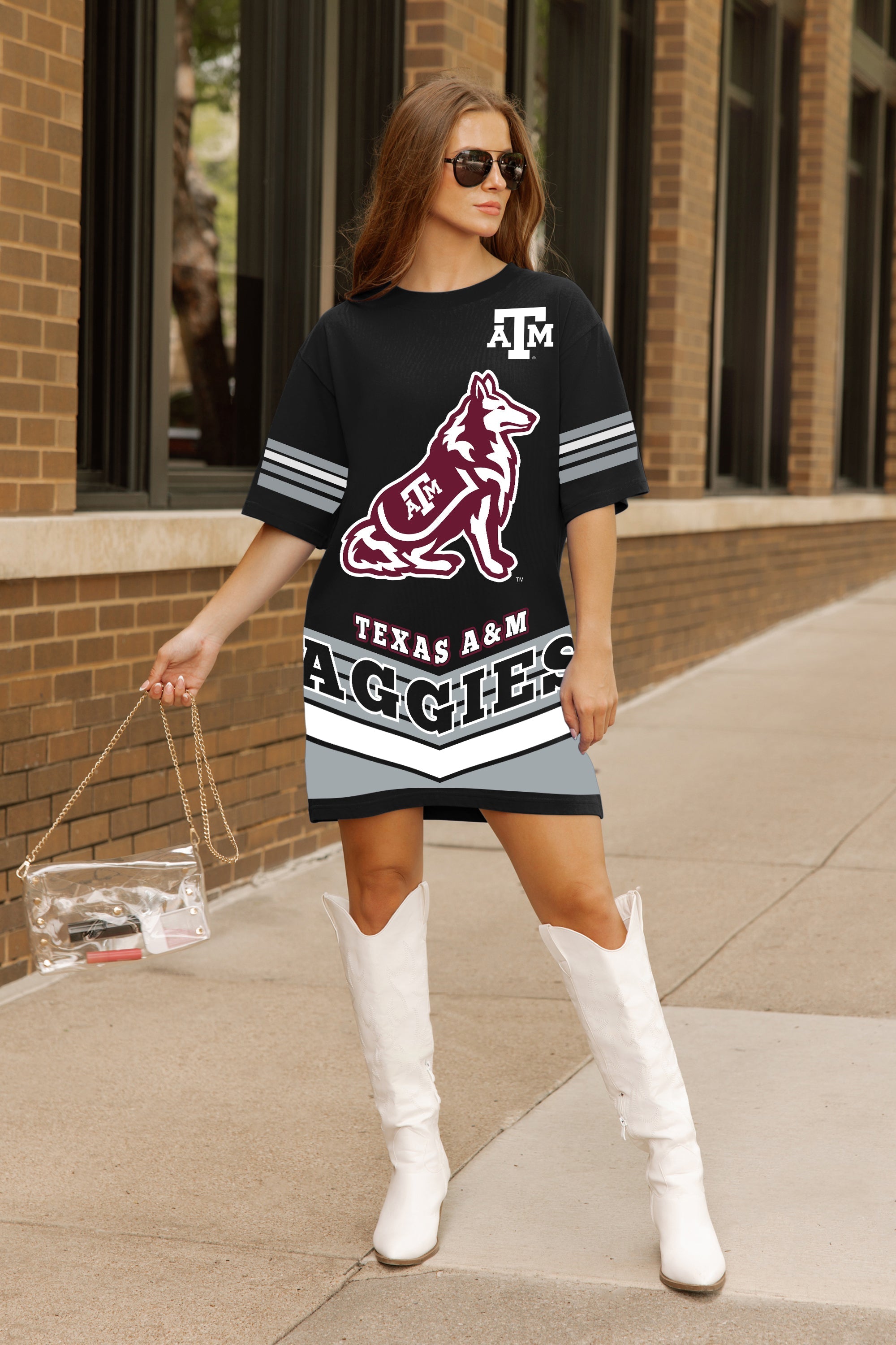TEXAS A&M AGGIES PERFECT SCORE RETRO T-SHIRT DRESS