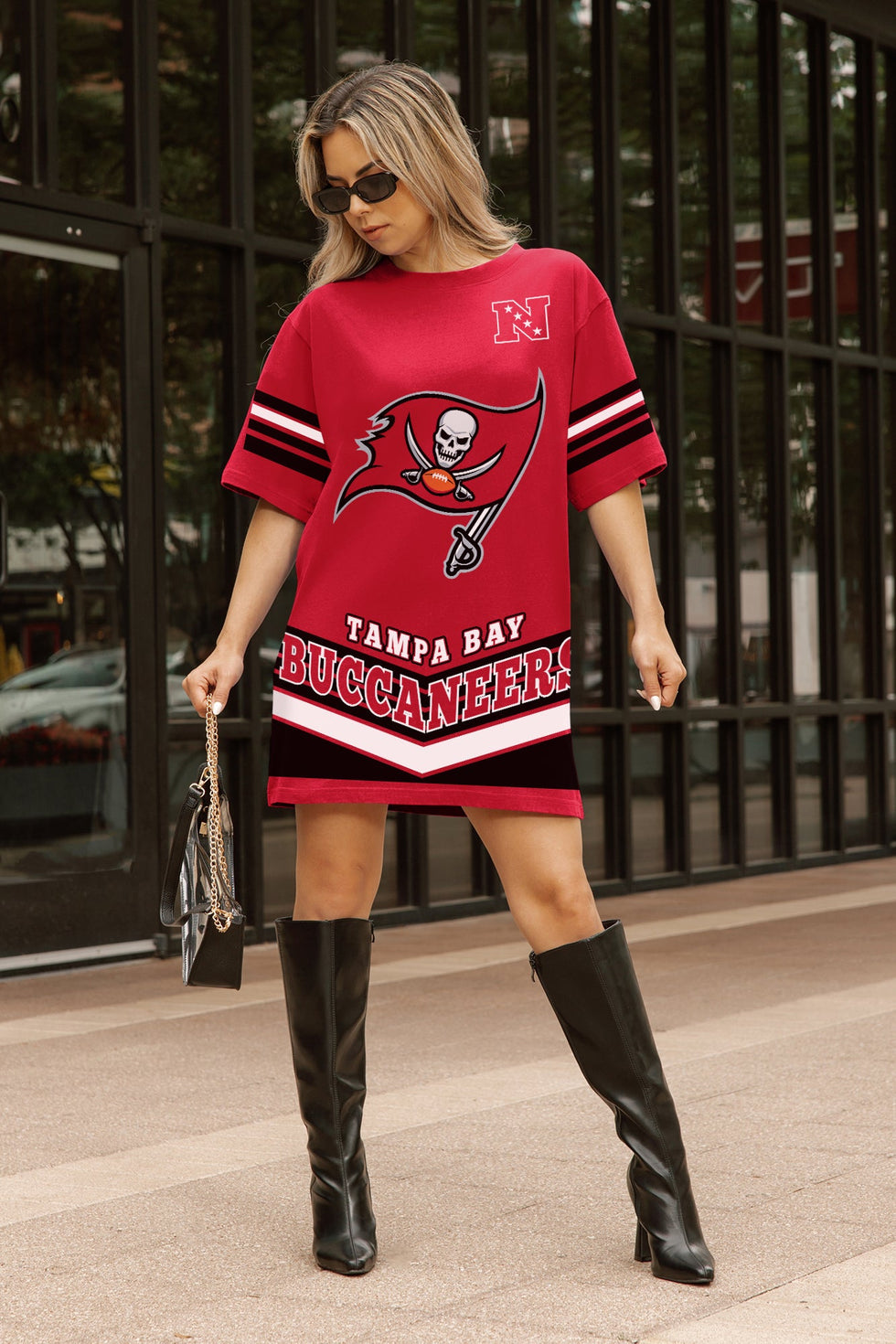fitted lace wedding dress TAMPA BAY BUCCANEERS PERFECT SCORE RETRO T-SHIRT DRESS
