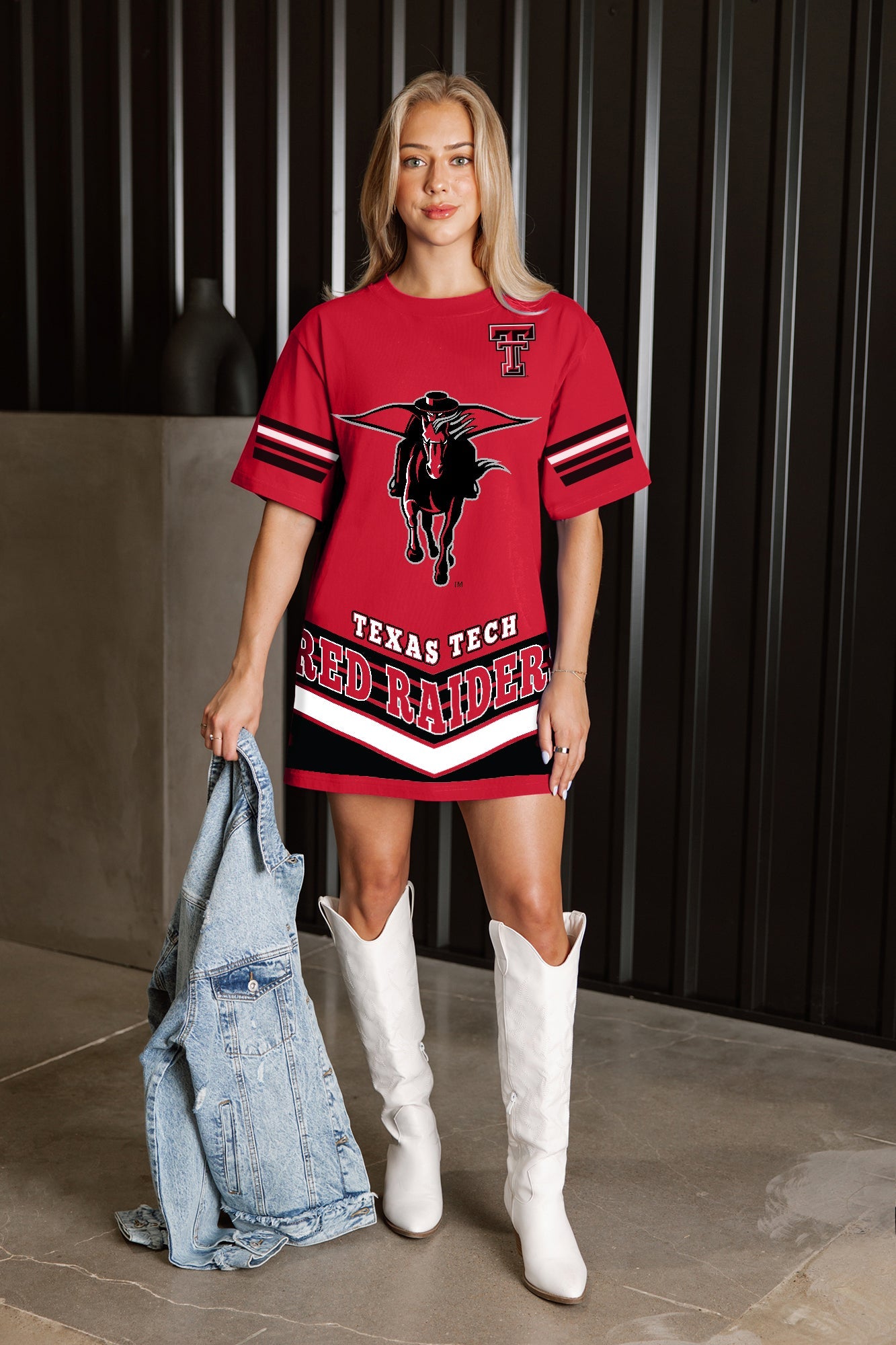 TEXAS TECH RED RAIDERS PERFECT SCORE RETRO T-SHIRT DRESS