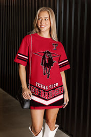 TEXAS TECH RED RAIDERS PERFECT SCORE RETRO T-SHIRT DRESS