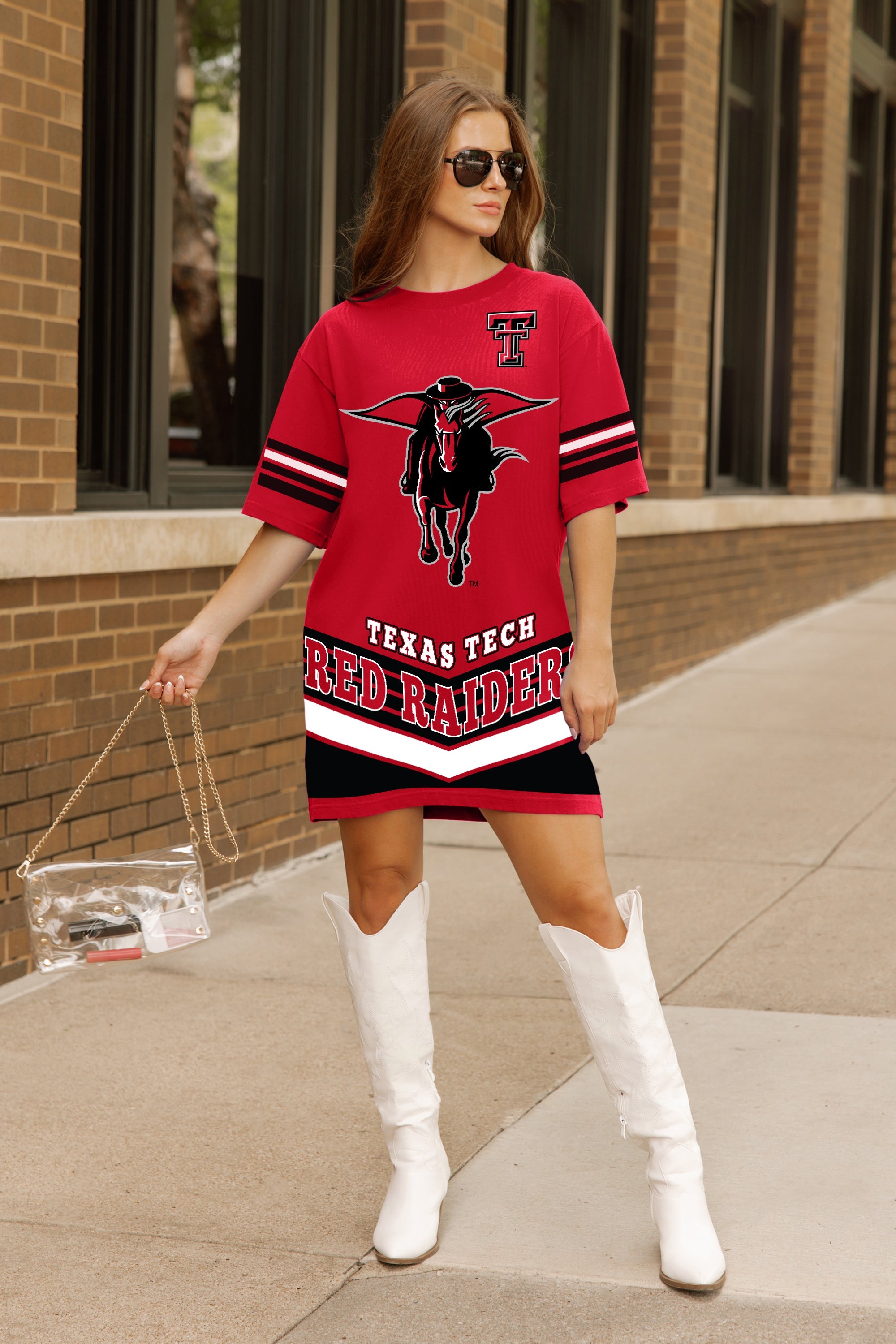 TEXAS TECH RED RAIDERS PERFECT SCORE RETRO T-SHIRT DRESS