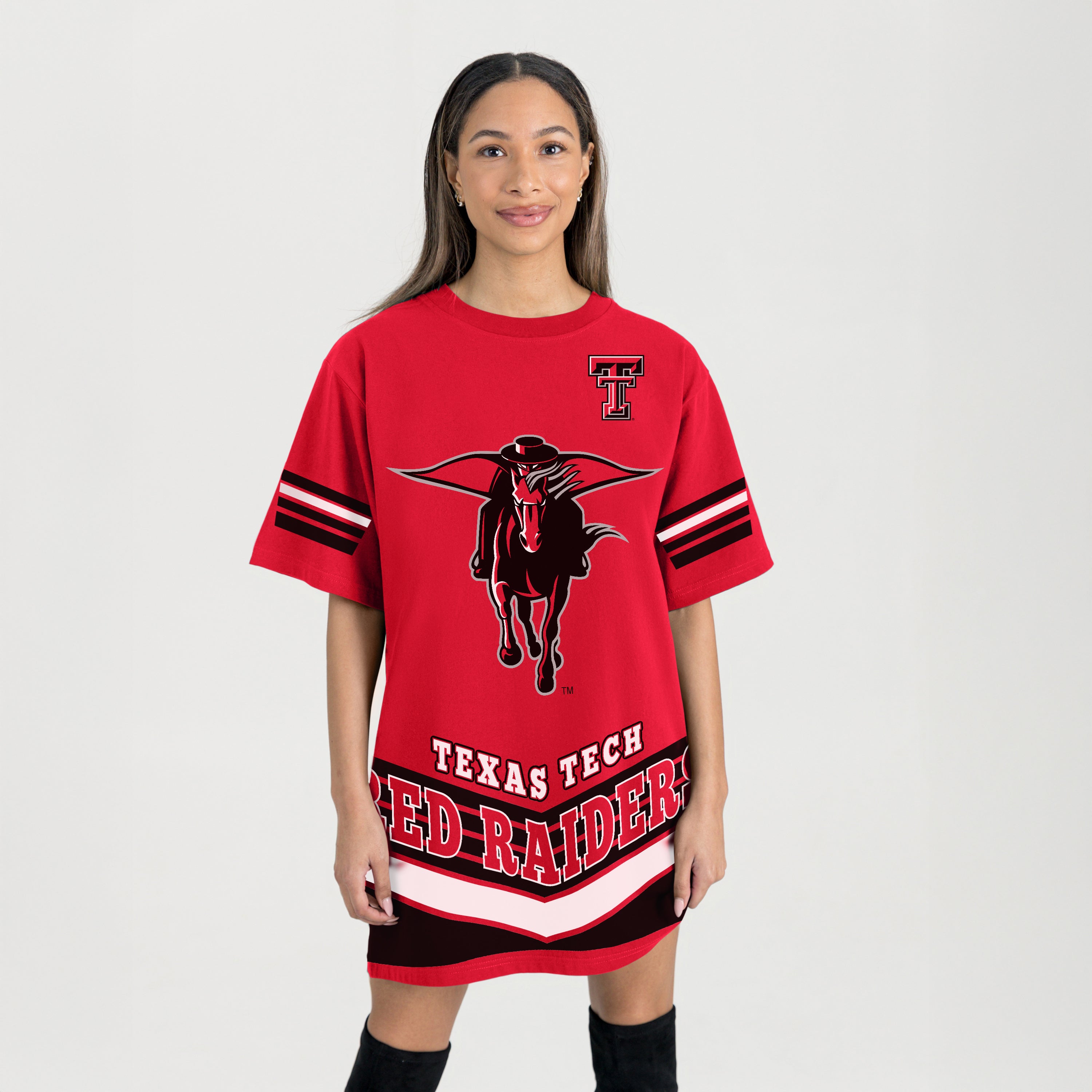 TEXAS TECH RED RAIDERS PERFECT SCORE RETRO T-SHIRT DRESS