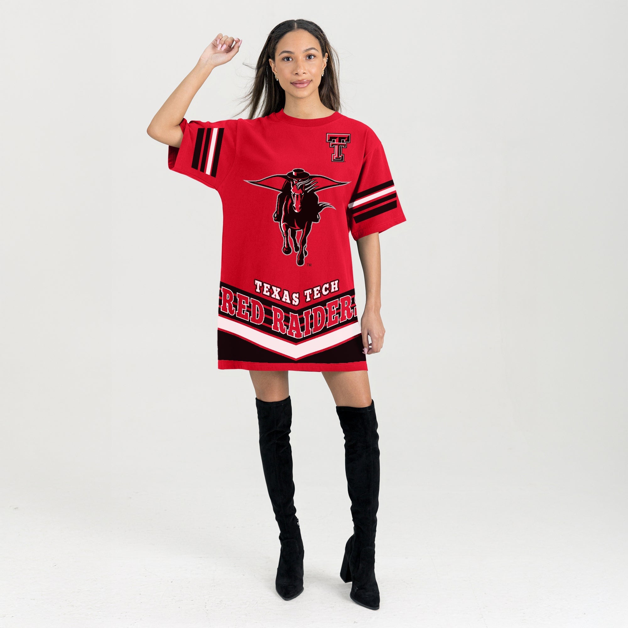 TEXAS TECH RED RAIDERS PERFECT SCORE RETRO T-SHIRT DRESS