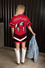 GEORGIA BULLDOGS PERFECT SCORE RETRO T-SHIRT DRESS