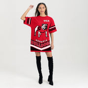 GEORGIA BULLDOGS PERFECT SCORE RETRO T-SHIRT DRESS