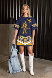 WEST VIRGINIA MOUNTAINEERS PERFECT SCORE RETRO T-SHIRT DRESS